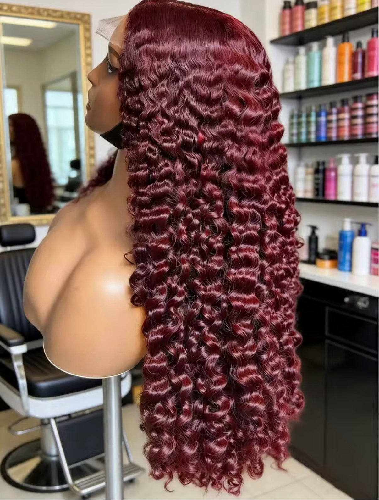 Perruque gigi Deep Wave Bordeaux 30 pouces - Cheveux Humains Premium