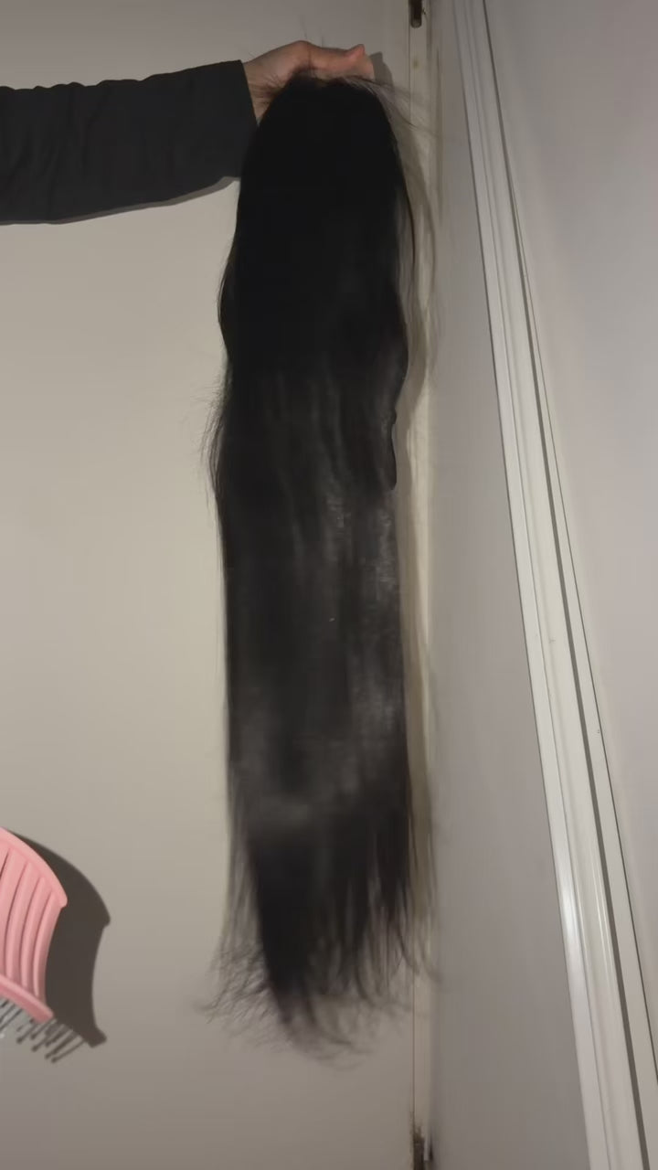 Perruque Lisse 30 pouces - 100% Cheveux Humains (Lace Frontal 13x4)